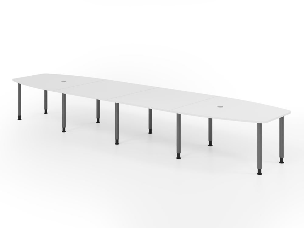 Produktbild Hammerbacher Konferenztisch 520cm mit10 Rundrohrfüße Weiß