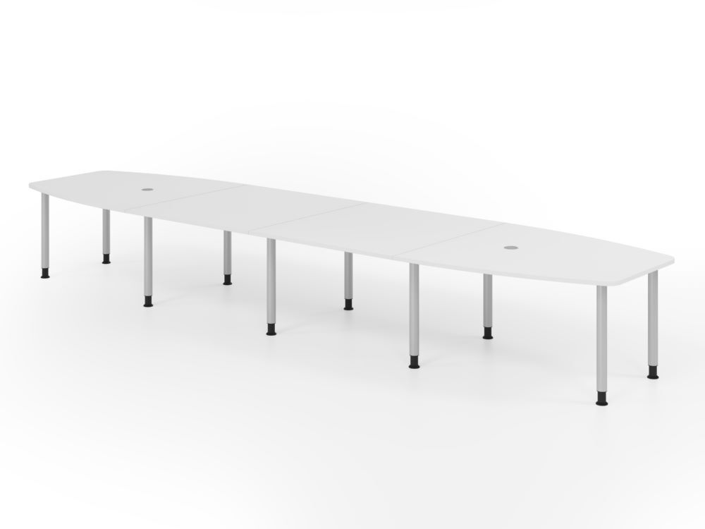 Produktbild Hammerbacher Konferenztisch 520cm mit10 Rundrohrfüße Weiß