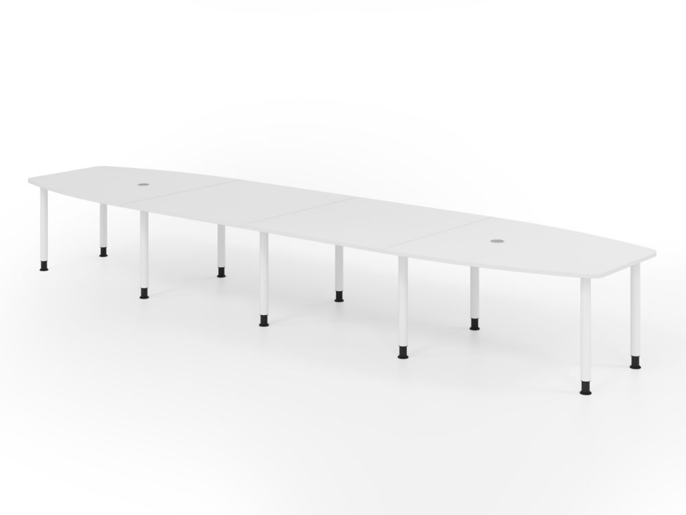 Produktbild Hammerbacher Konferenztisch 520cm mit10 Rundrohrfüße Weiß