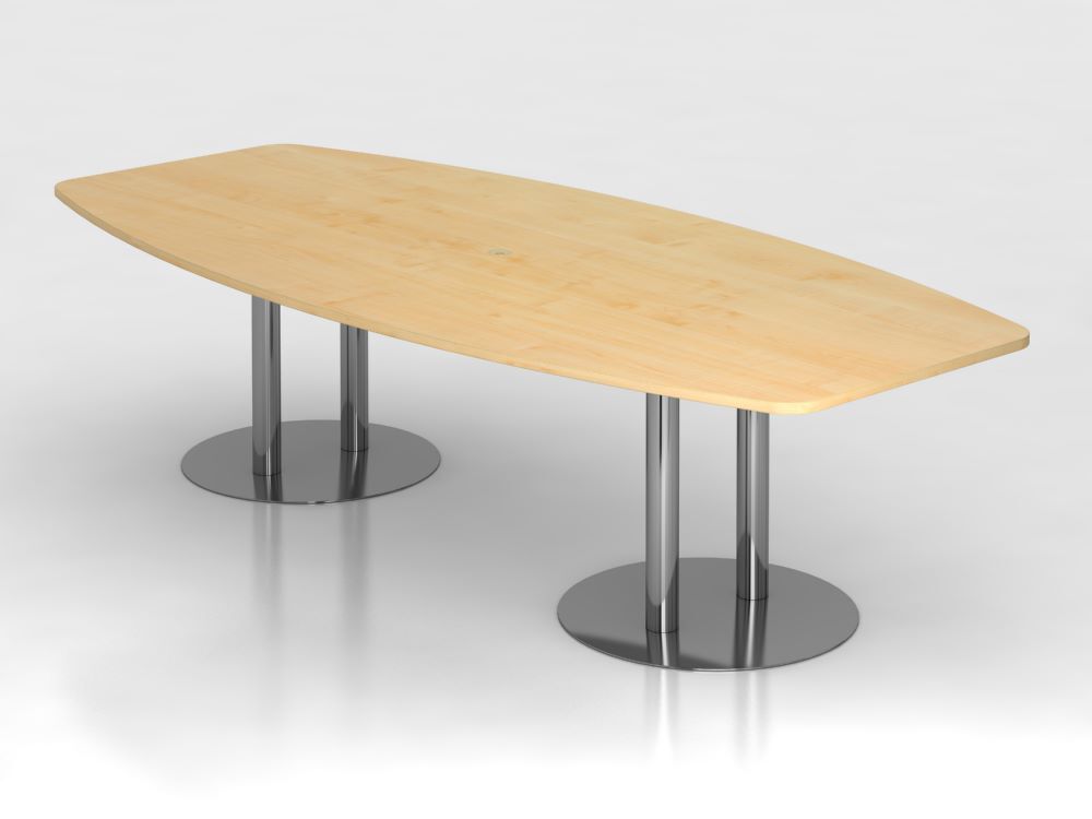 Hammerbacher Konferenztisch Ahorn 280 cm mit Säulenfuß Chrom Produktbild Hammerbacher Konferenztisch Ahorn 280 cm mit Säulenfuß Chrom