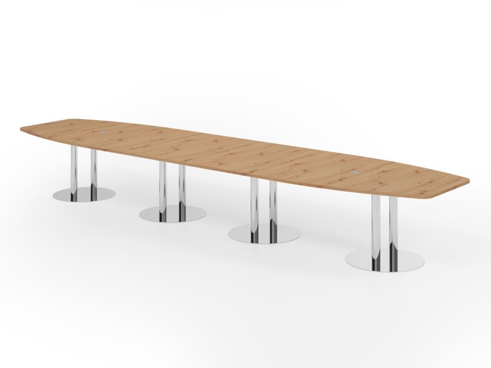 Produktbild Hammerbacher Konferenztisch 520cm Säulenfuß Asteiche/Chrom