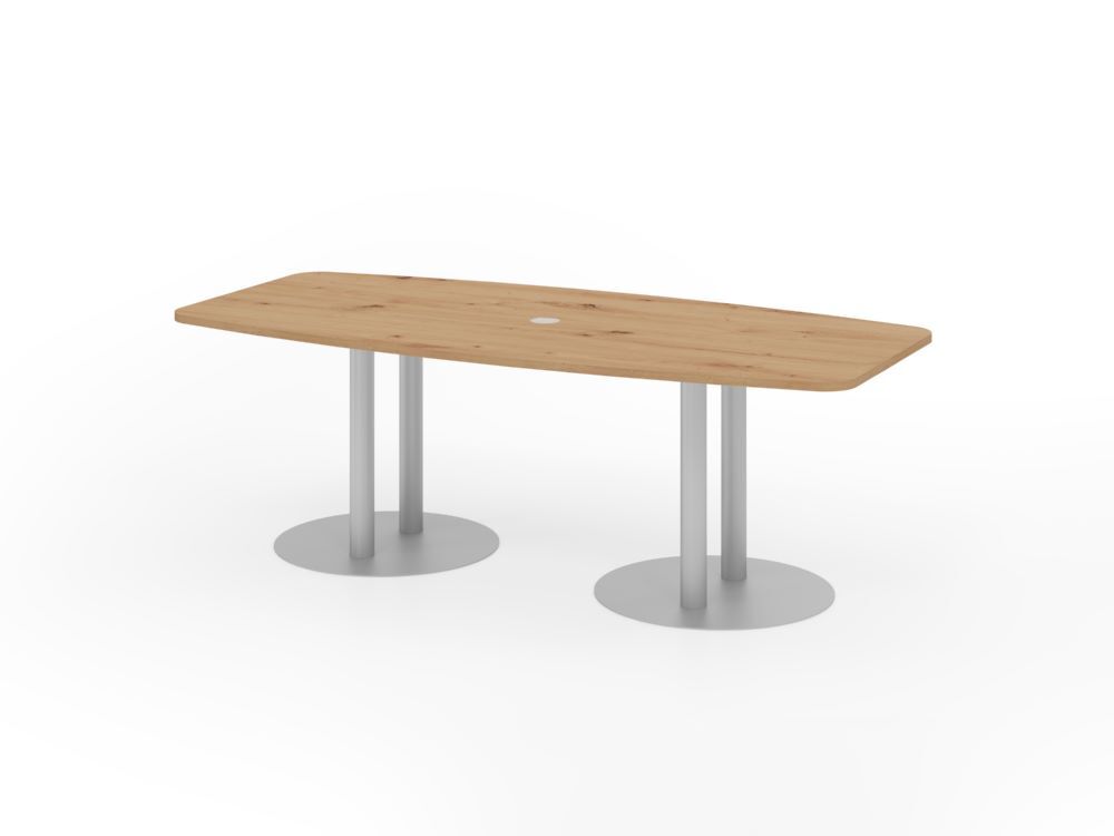 Produktbild Hammerbacher Konferenztisch 220cm Säulenfuß Asteiche/Silber