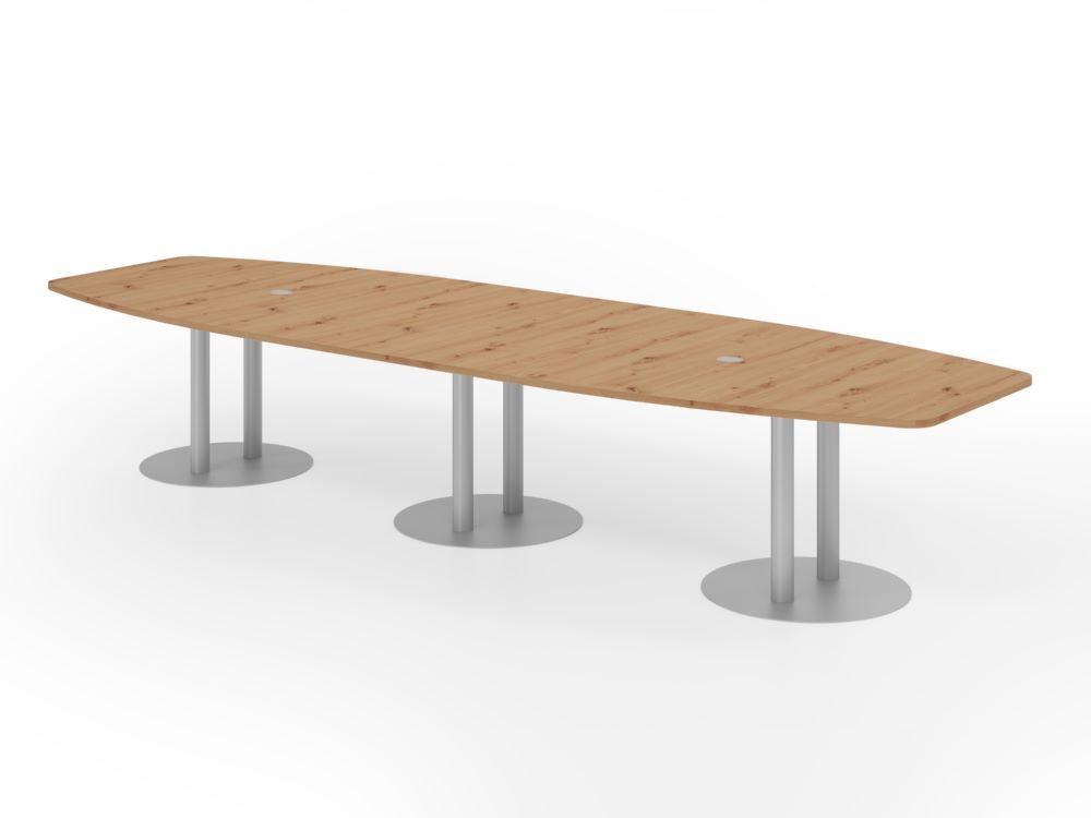 Produktbild Hammerbacher Konferenztisch 400cm Säulenfuß Asteiche/Silber