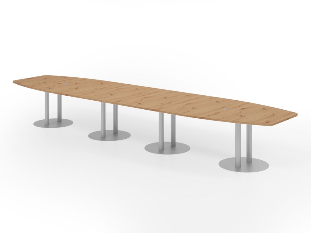 Produktbild Hammerbacher Konferenztisch 520cm Säulenfuß Asteiche/Silber
