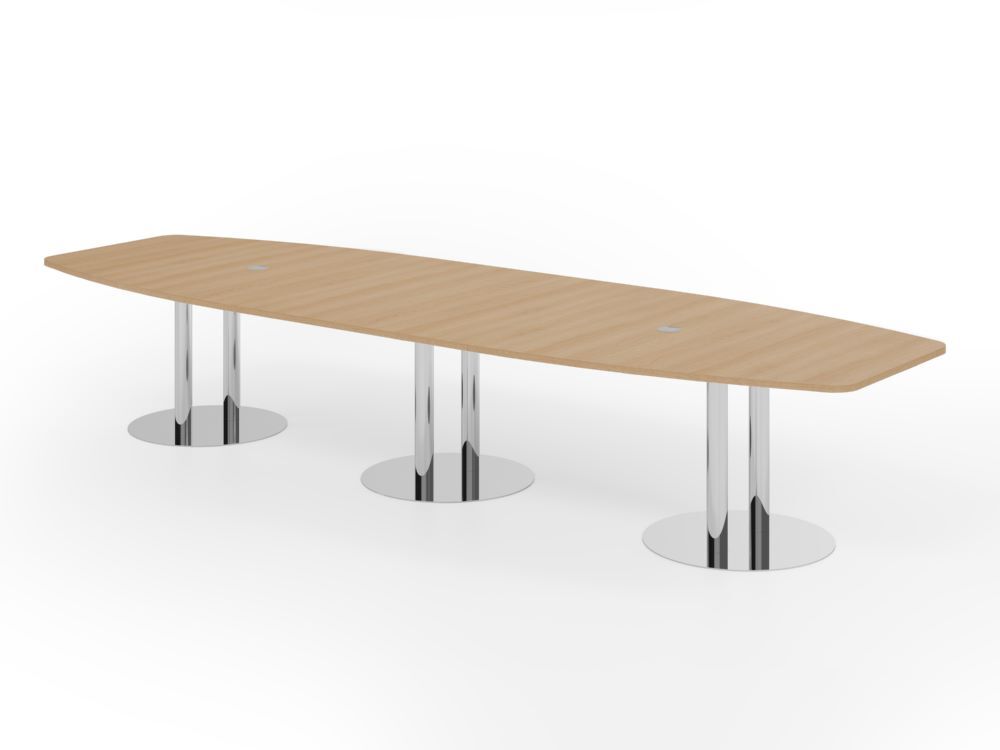 Produktbild Hammerbacher Konferenztisch 400cm Säulenfuß Eiche/Chrom