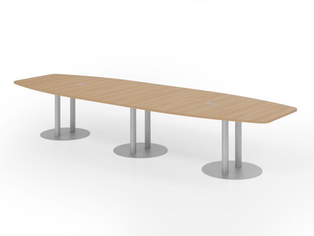 Produktbild Hammerbacher Konferenztisch 400cm Säulenfuß Eiche/Silber