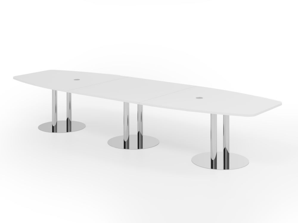 Produktbild Hammerbacher Konferenztisch 400cm Säulenfuß Weiß/Chrom