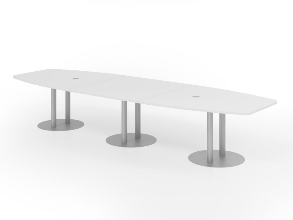 Produktbild Hammerbacher Konferenztisch 400cm Säulenfuß Weiß/Silber