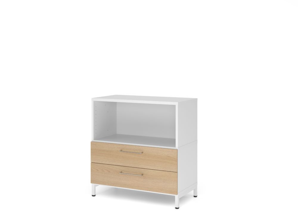 Produktbild Hammerbacher Regal 2OH mit Sockel weiß/eiche