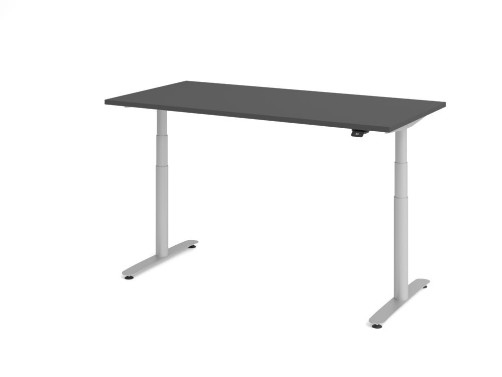 Produktbild Hammerbacher Sitz Steh Schreibtisch elektrisch 160x80cm Graphit/Silber