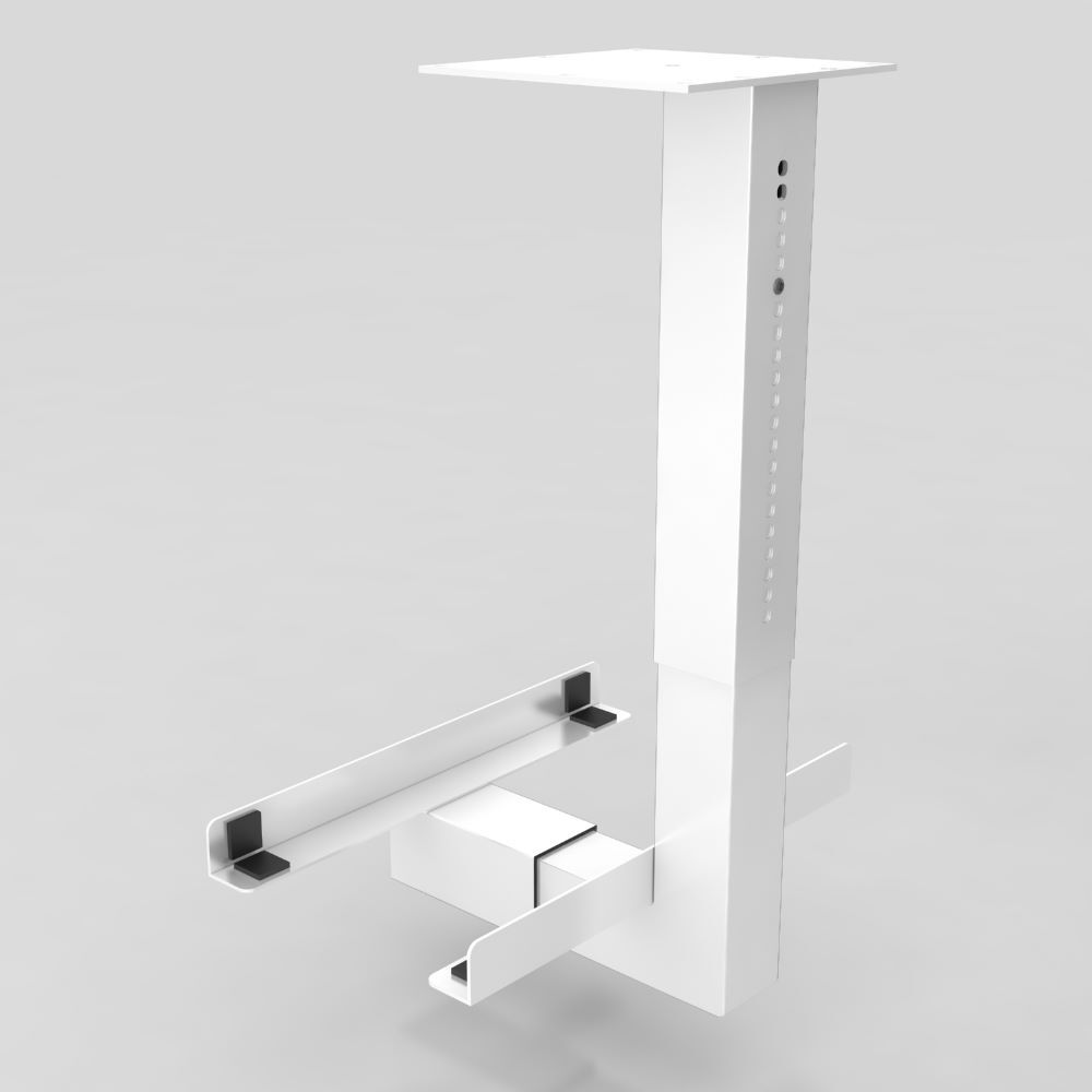 Hammerbacher PC Halter in Weiß Höhe 330 bis 530 mm Produktbild Hammerbacher PC Halter in Weiß Höhe 330 bis 530 mm