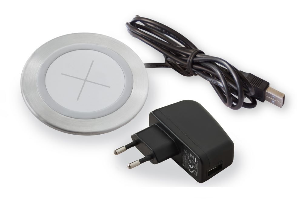 Hammerbacher QI Ladegerät mit AC USB Adapter Produktbild Hammerbacher QI Ladegerät mit AC USB Adapter