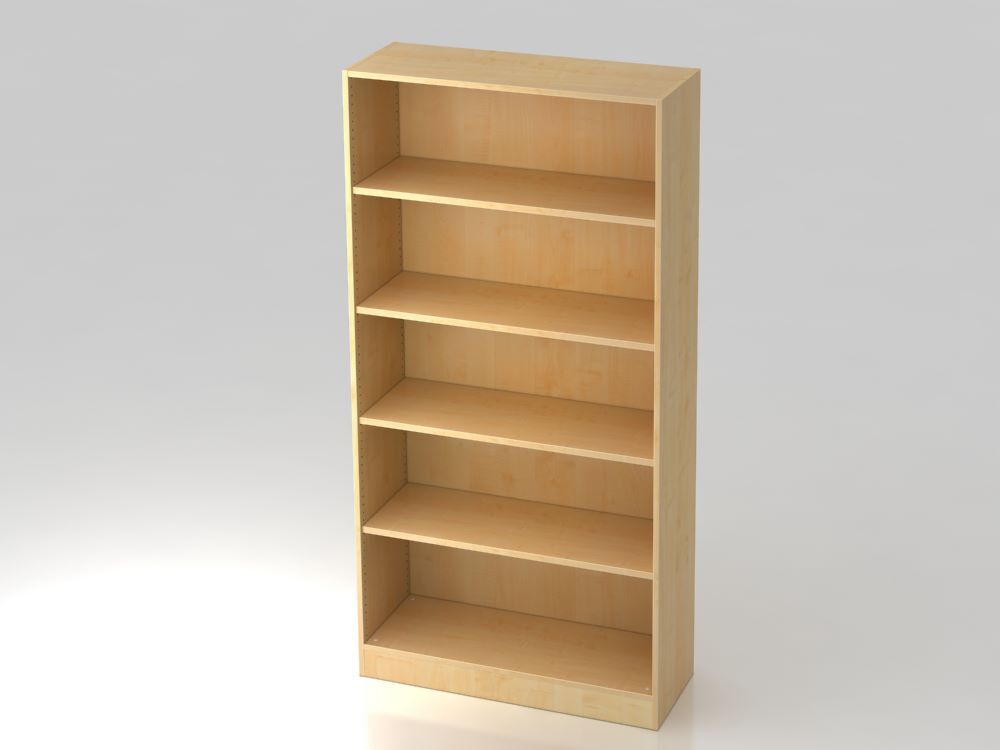 Hammerbacher Regal Ahorn breit 100 x 40 x 200,4 cm 5OH Sockelblende Produktbild Hammerbacher Regal Ahorn breit 100 x 40 x 200,4 cm 5OH Sockelblende