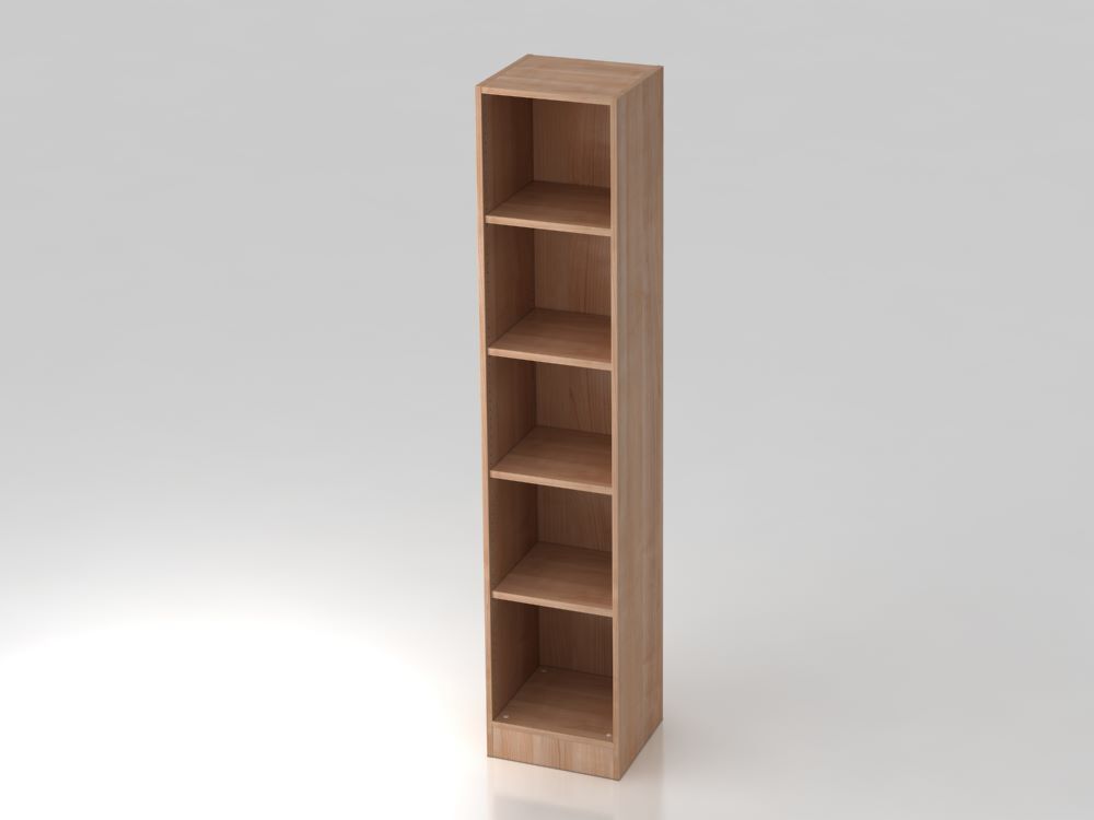 Hammerbacher Regal schmal 5OH 40,6 x 40 x 200,4 cm mit Sockelblende Nussbaum Produktbild Hammerbacher Regal schmal 5OH 40,6 x 40 x 200,4 cm mit Sockelblende Nussbaum