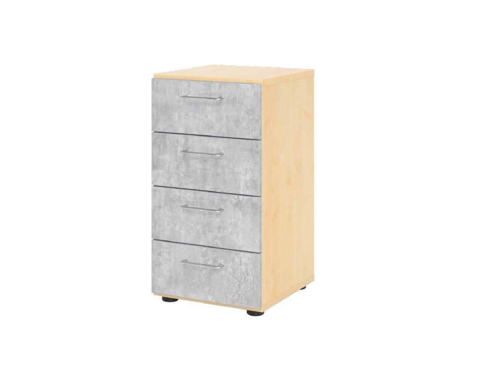Hammerbacher Regal 2OH 4 Schubkästen Metallgriff BS Ahorn/Beton Produktbild Hammerbacher Regal 2OH 4 Schubkästen Metallgriff BS Ahorn/Beton