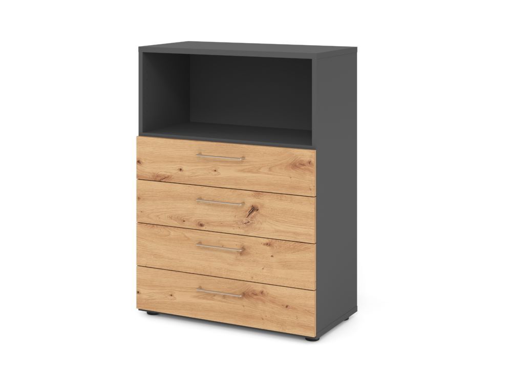 Produktbild Hammerbacher Regal 3OH 4 Schübe Graphit/Asteiche