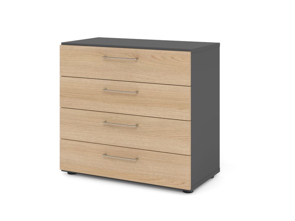 Produktbild Hammerbacher Regal 2OH 4 Schübe Graphit/Eiche