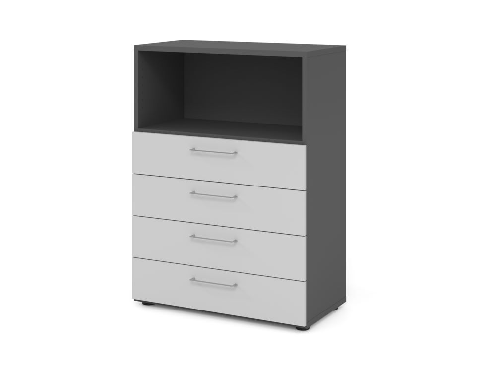 Produktbild Hammerbacher Regal 3OH 4 Schübe Graphit/Grau