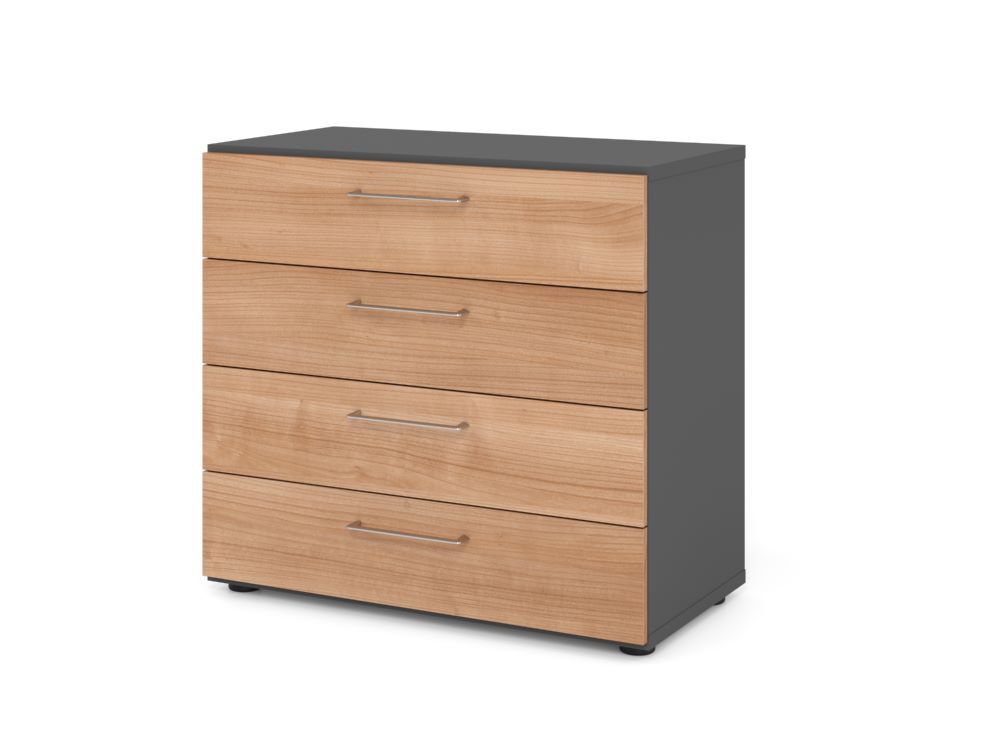 Produktbild Hammerbacher Regal 2OH 4 Schübe Graphit/Nussbaum