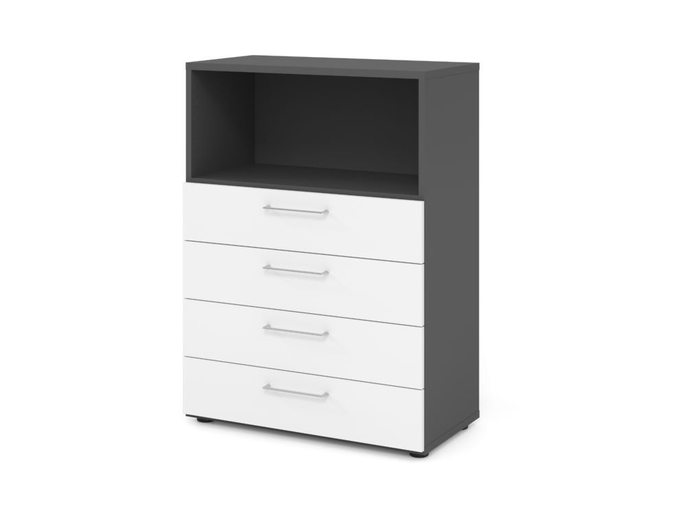 Produktbild Hammerbacher Regal 3OH 4 Schübe Graphit/Weiß
