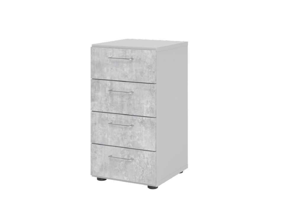 Hammerbacher Regal 2OH 4 Schubkästen Metallgriff BS B 40 x T 42 x H 74,6 cm Grau/Beton Produktbild Hammerbacher Regal 2OH 4 Schubkästen Metallgriff BS B 40 x T 42 x H 74,6 cm Grau/Beton