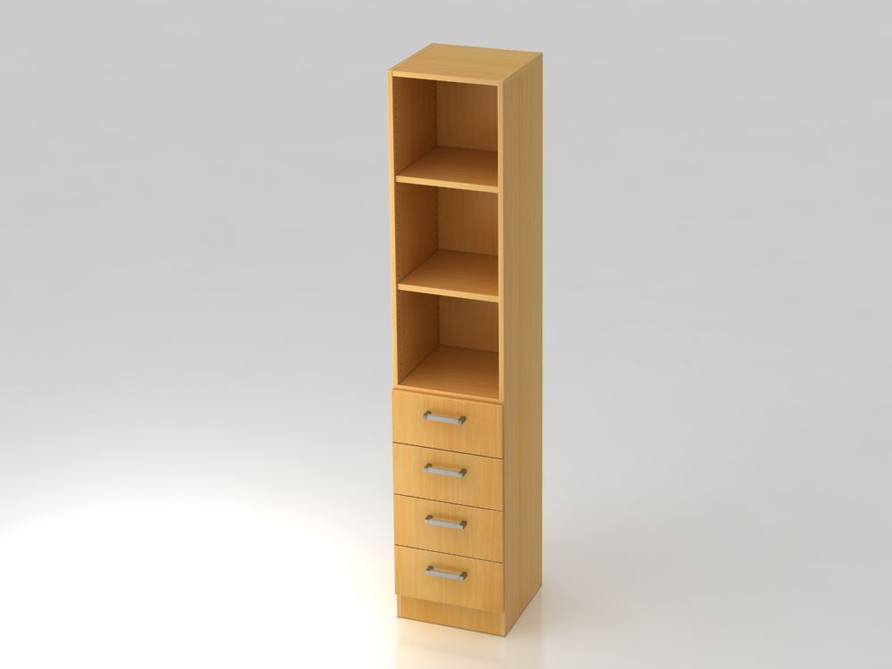 Hammerbacher Regal 5OH 4 Schübe 40,6 x 42 x 200,4 cm CE Buche Produktbild Hammerbacher Regal 5OH 4 Schübe 40,6 x 42 x 200,4 cm CE Buche