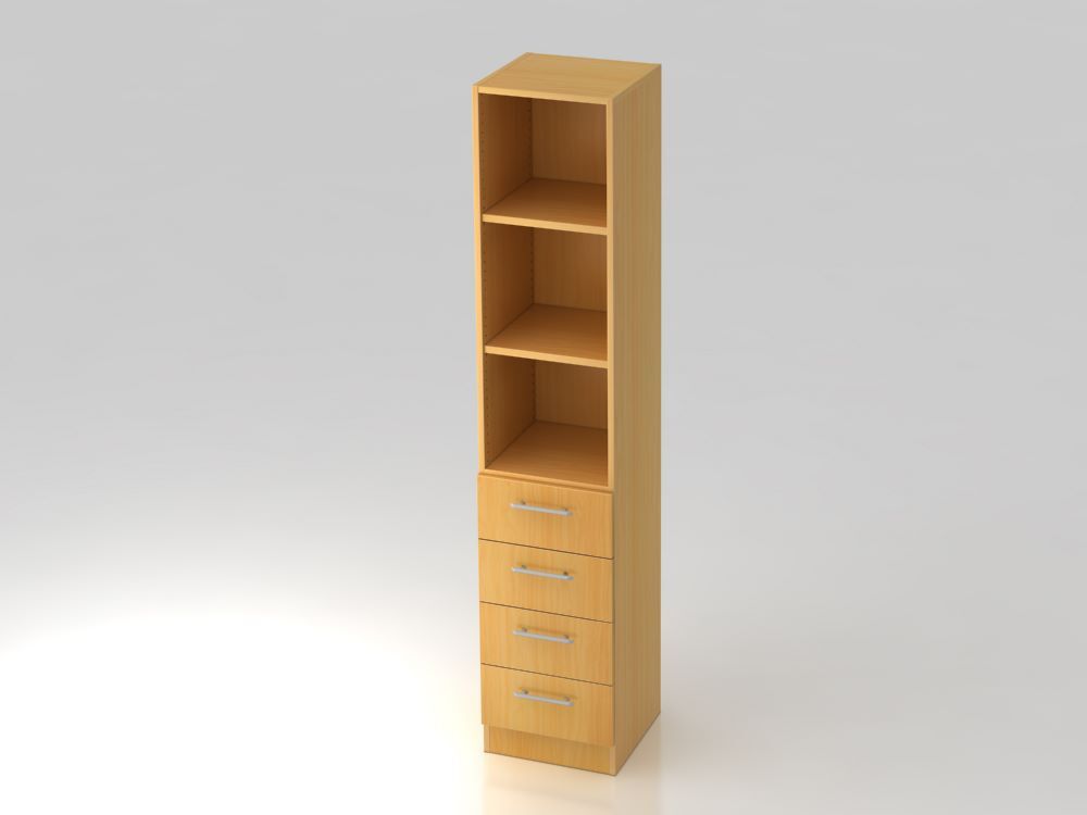 Hammerbacher Regal 5OH Buche 4 Schübe RE 40,6 x 42 x 200,4 cm Hammerbacher Regal 5OH Buche 4 Schübe RE 40,6 x 42 x 200,4 cm