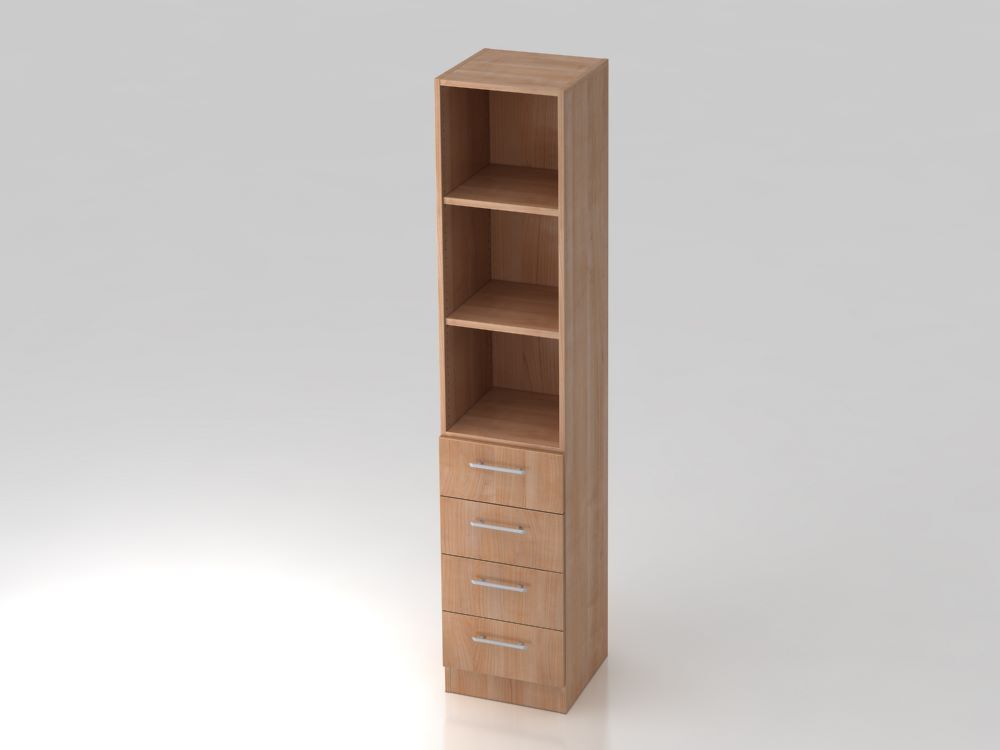 Hammerbacher Regal 5OH Nussbaum 4 Schübe 3 Fächer RE Produktbild Hammerbacher Regal 5OH Nussbaum 4 Schübe 3 Fächer RE