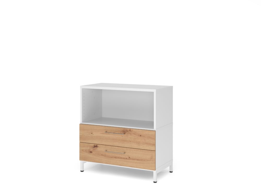 Produktbild Hammerbacher Regal 2OH mit Sockel weiß/asteiche