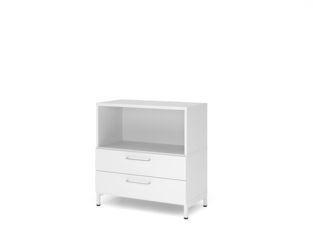 Produktbild Hammerbacher Regal 2OH mit Sockel weiß/weiß