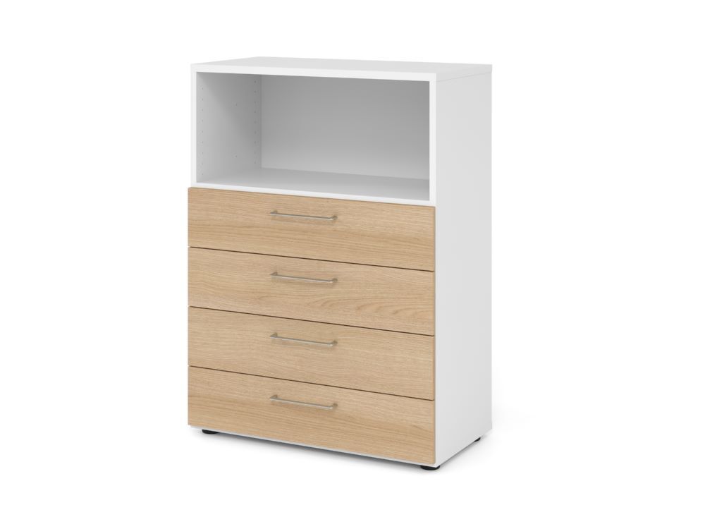 Produktbild Hammerbacher Regal 3OH 4 Schübe Weiß/Eiche