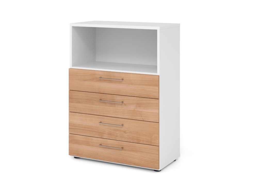 Produktbild Hammerbacher Regal 3OH 4 Schübe Weiß/Nussbaum