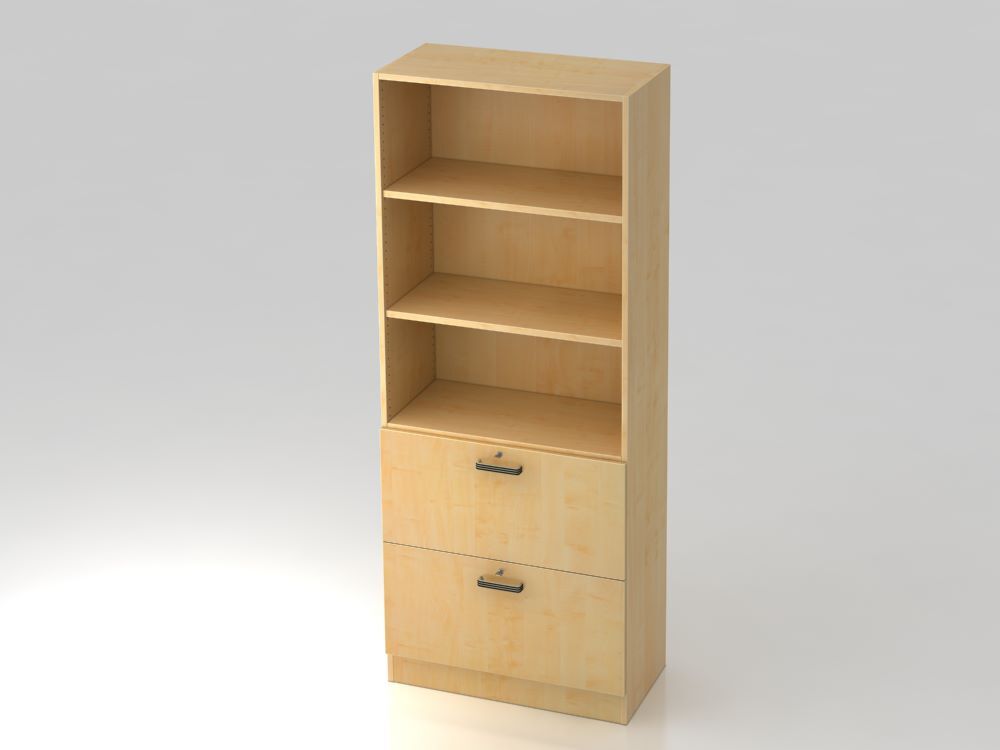 Hammerbacher Regal 80 x 42 x 200,4 cm 5OH 2HR mit Sockelblende SG Ahorn Produktbild Hammerbacher Regal 80 x 42 x 200,4 cm 5OH 2HR mit Sockelblende SG Ahorn