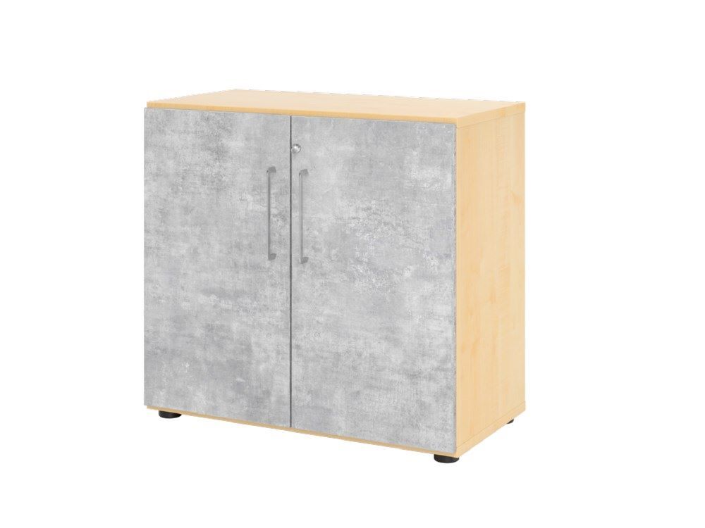 Hammerbacher Regal mit Türen 2OH 928T2 Ahorn/Beton 80 x 42 x 74,6 cm Produktbild Hammerbacher Regal mit Türen 2OH 928T2 Ahorn/Beton 80 x 42 x 74,6 cm