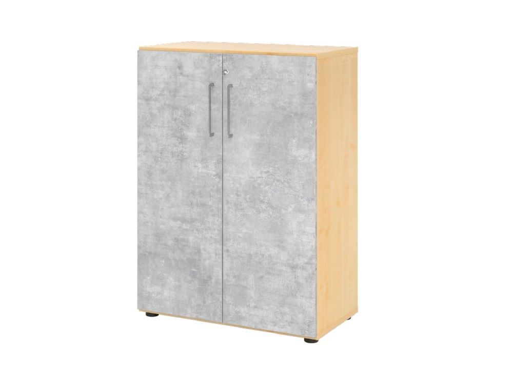 Hammerbacher Regal mit Türen 3OH 938T3 Ahorn / Beton B 80 x T 42 x H 110 cm Produktbild Hammerbacher Regal mit Türen 3OH 938T3 Ahorn / Beton B 80 x T 42 x H 110 cm