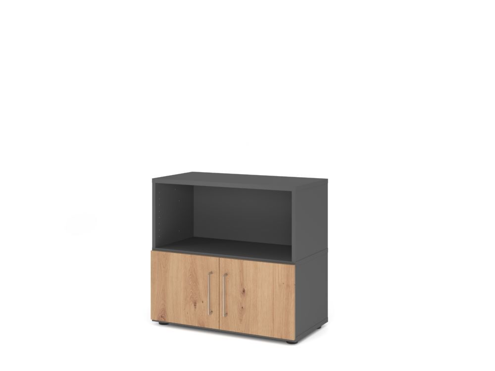 Produktbild Hammerbacher Regal mitTüren 2OH graphit/asteiche