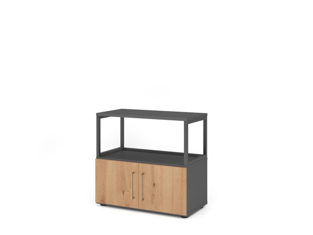 Produktbild Hammerbacher Regal mit Türen 2OH graphit/asteiche