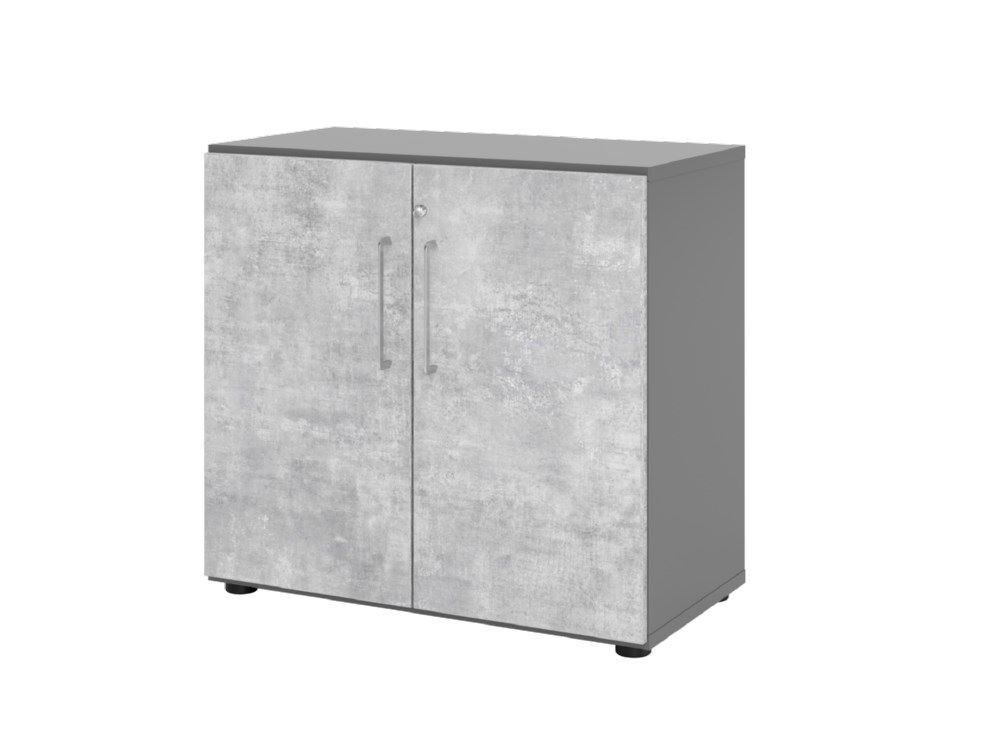 Hammerbacher Regal mit Türen 2OH 928T2 Graphit/Beton abschließbar Produktbild Hammerbacher Regal mit Türen 2OH 928T2 Graphit/Beton abschließbar