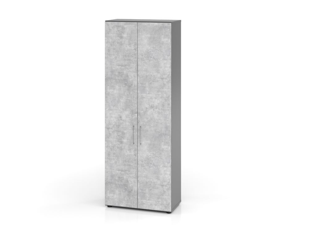 Hammerbacher Regal Flügeltürschrank 80 x 42 x 215,4 cm 6OH 968T6 Graphit Beton Produktbild Hammerbacher Regal Flügeltürschrank 80 x 42 x 215,4 cm 6OH 968T6 Graphit Beton