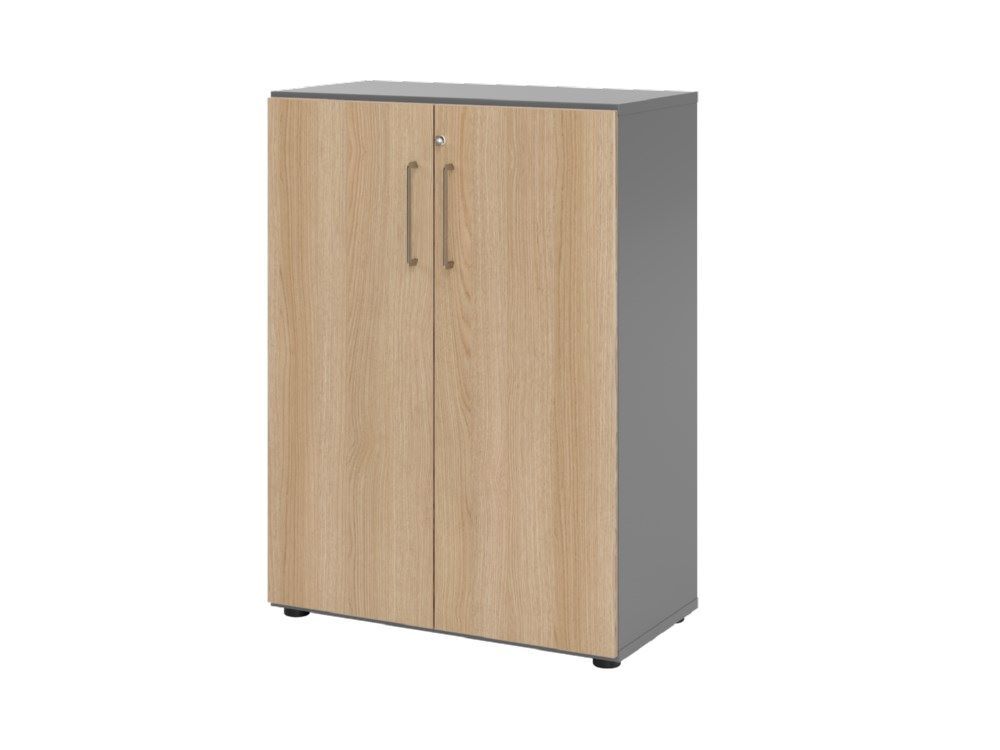 Hammerbacher Regal mit Türen 3OH 938T3 Graphit / Eiche Produktbild Hammerbacher Regal mit Türen 3OH 938T3 Graphit / Eiche