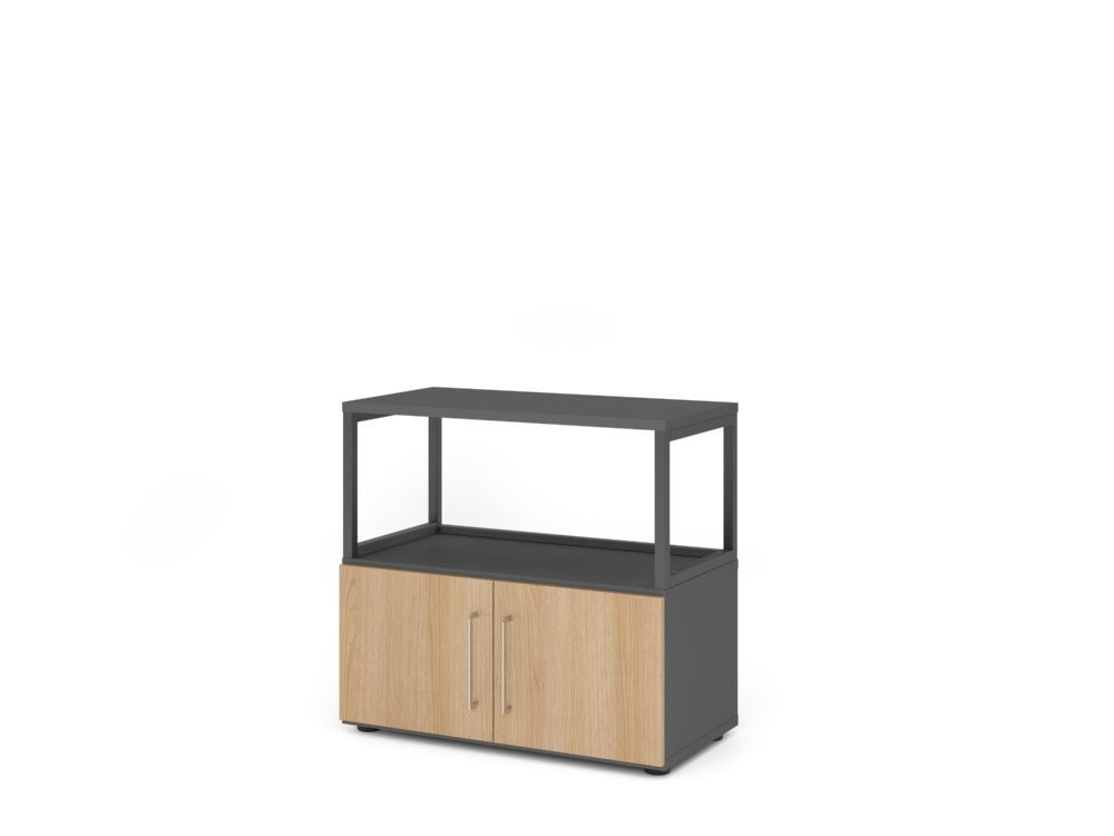 Produktbild Hammerbacher Regal mit Türen 2OH graphit/eiche