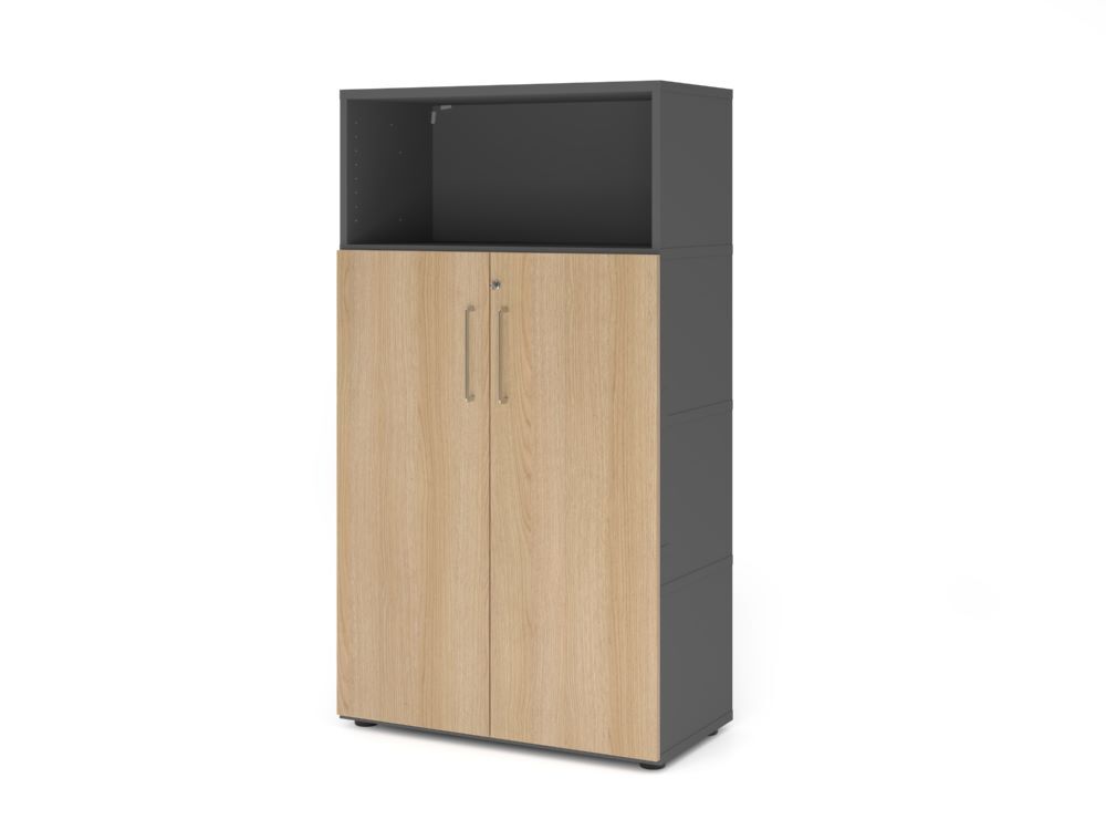Produktbild Hammerbacher Regal Türen 4OH graphit/eiche