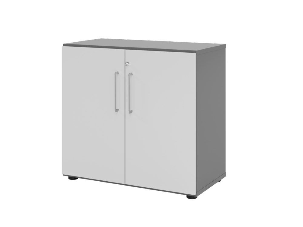 Hammerbacher Regal mit Türen 2OH 928T2 Graphit/Grau B 80 x T 42 x H 74,6 cm Produktbild Hammerbacher Regal mit Türen 2OH 928T2 Graphit/Grau B 80 x T 42 x H 74,6 cm