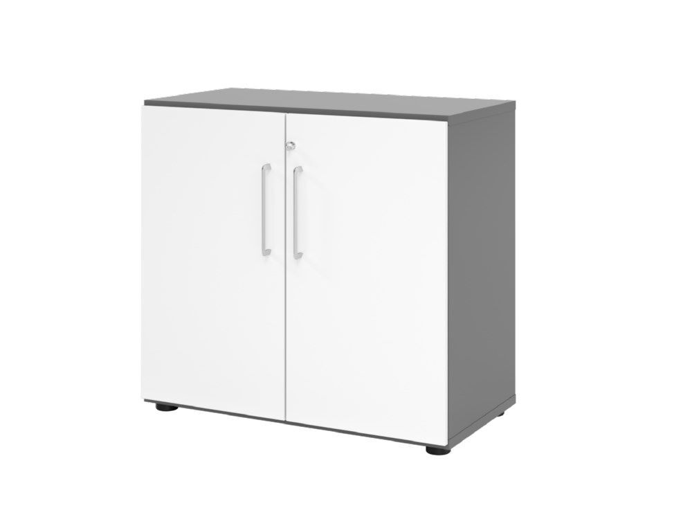 Hammerbacher Regal mit Türen 2OH 928T2 Graphit / Weiß Produktbild Hammerbacher Regal mit Türen 2OH 928T2 Graphit / Weiß