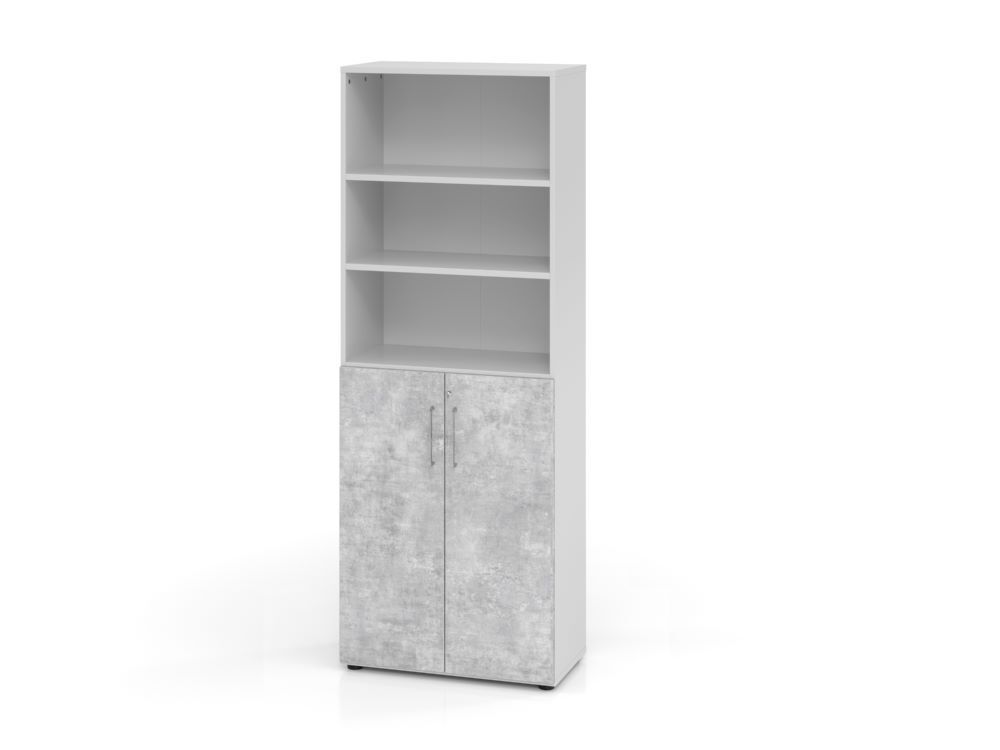 Hammerbacher Regal 6OH Drehtüren 3OH 968T3 Grau Beton Produktbild Hammerbacher Regal 6OH Drehtüren 3OH 968T3 Grau Beton
