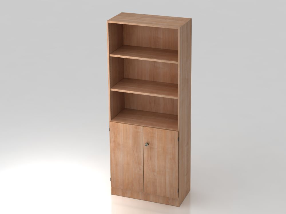 Hammerbacher Regal 5OH 80 x 42 x 200,4 cm 2OH Türen in Nussbaum Produktbild Hammerbacher Regal 5OH 80 x 42 x 200,4 cm 2OH Türen in Nussbaum