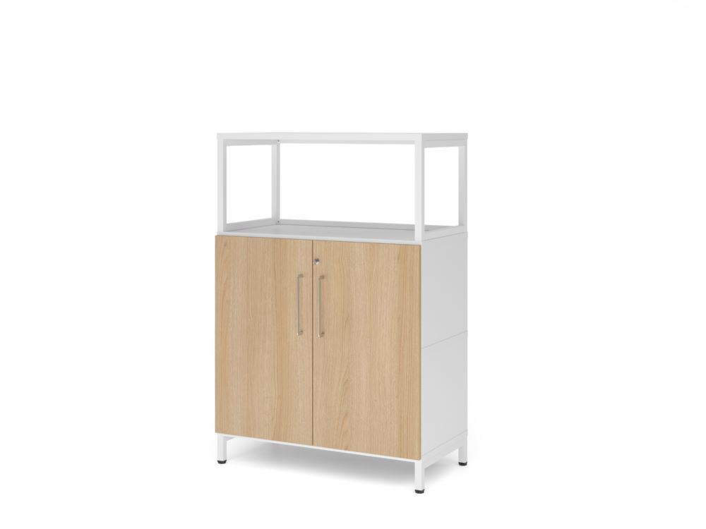 Produktbild Hammerbacher Regal Türen 3OH mit Sockel weiß/eiche