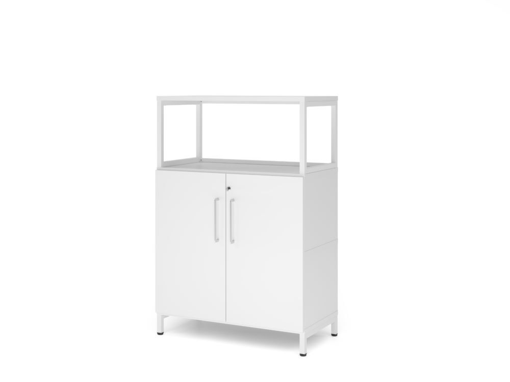 Produktbild Hammerbacher Regal Türen 3OH mit Sockel weiß/weiß