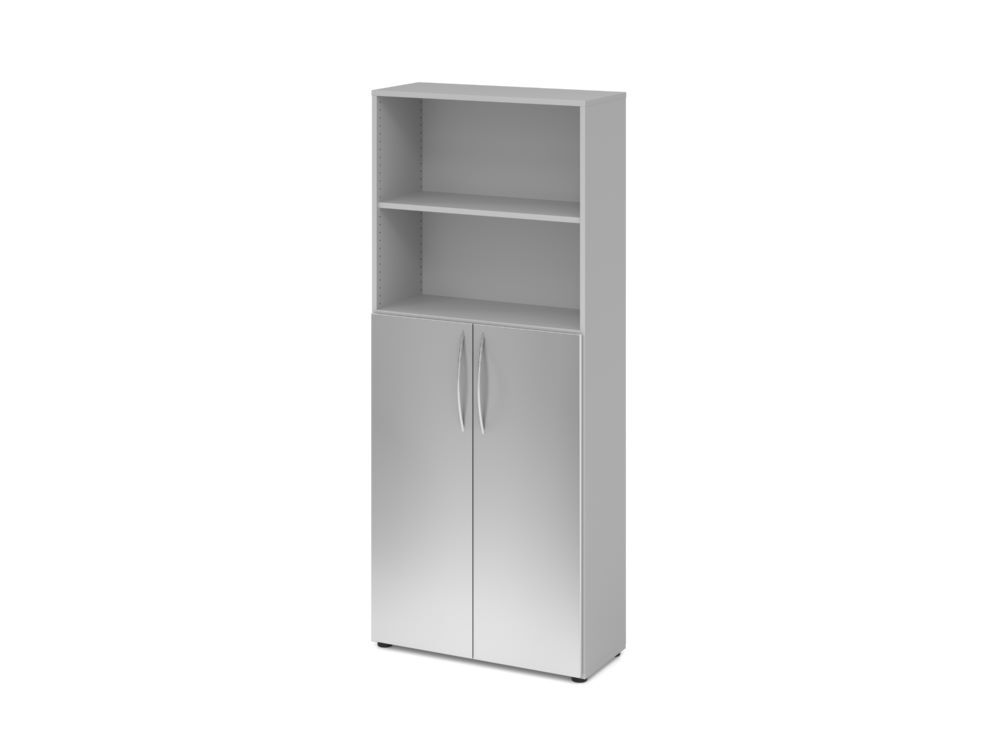 Produktbild Hammerbacher Regal 5OH 3OH mit Türen unten BM Grau/Silber