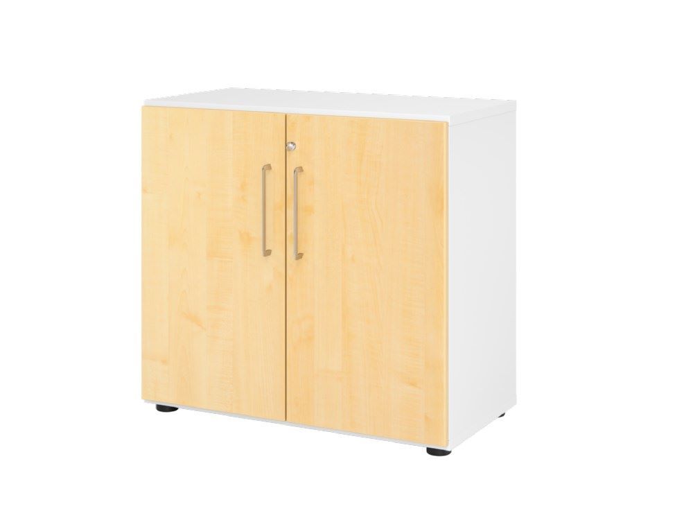 Hammerbacher Regal mit Türen 2OH 928T2 Weiß / Ahorn B 80 x T 42 xH 74,6 cm  Produktbild Hammerbacher Regal mit Türen 2OH 928T2 Weiß / Ahorn B 80 x T 42 xH 74,6 cm